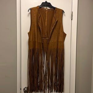 Brown 70’s Fringe Costume Vest (2XL)